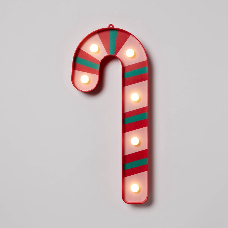 slide 1 of 4, LED Marquee Candy Cane Christmas Novelty Silhouette Light - Wondershop™, 1 ct