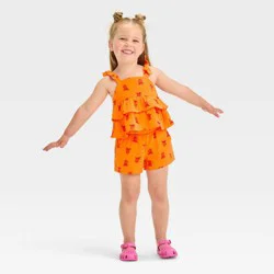 Toddler Girls' Orange Pineapple Gauze Set - Cat & Jack™ Orange 18M