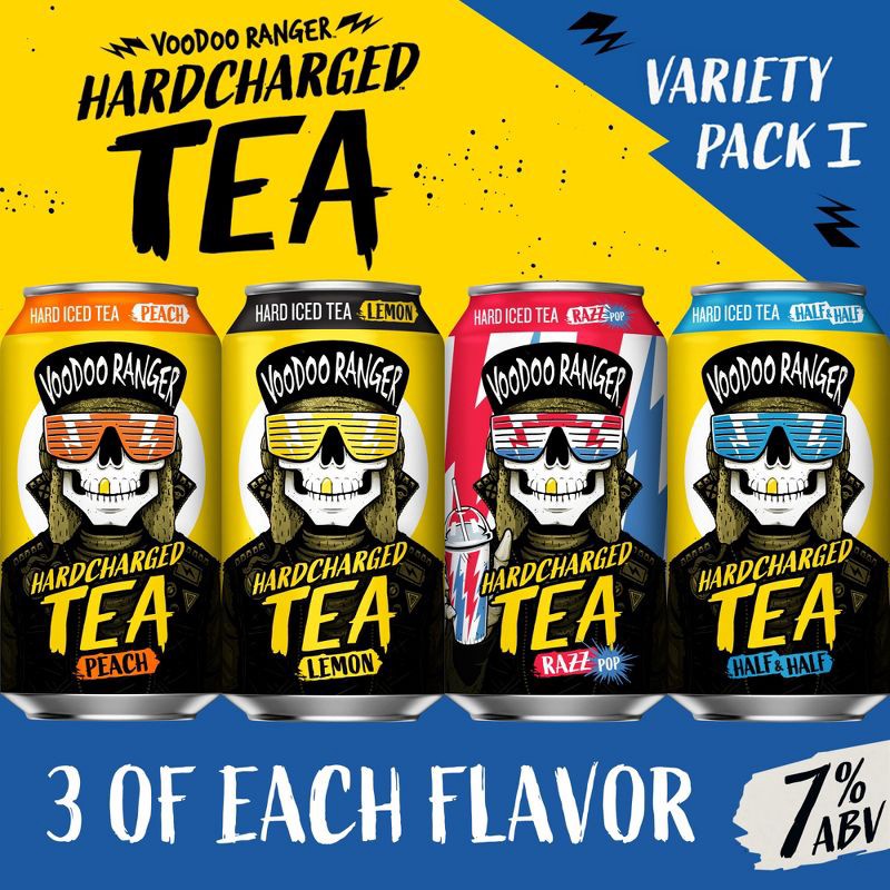 slide 3 of 8, New Belgium Voodoo Ranger Hardcharged Tea Variety - 12pk/12 fl oz Can, 12 ct; 12 fl oz