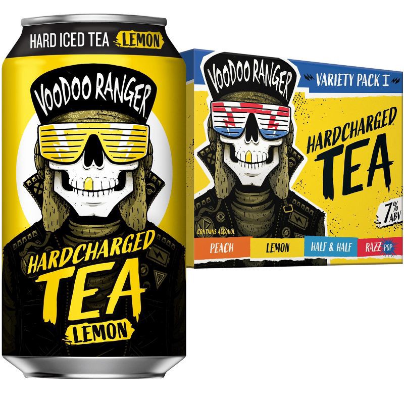 slide 1 of 8, New Belgium Voodoo Ranger Hardcharged Tea Variety - 12pk/12 fl oz Can, 12 ct; 12 fl oz