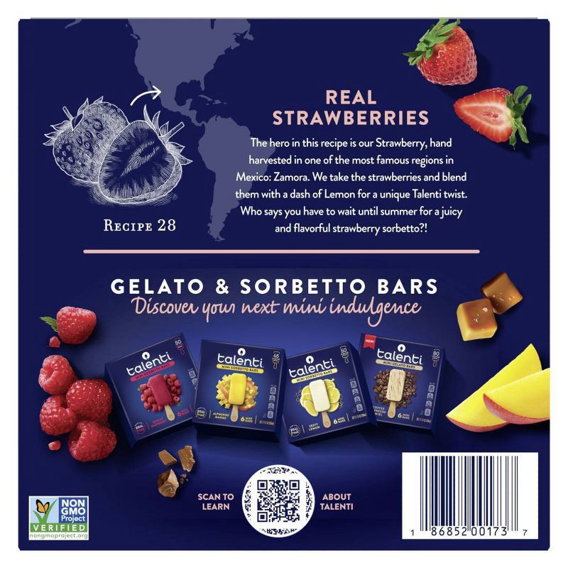 slide 3 of 7, Talenti Mini Sorbetto Fruit Bars Summer Strawberry with Real Fruit - Frozen - 11.1oz/6ct, 11.1 oz, 6 ct