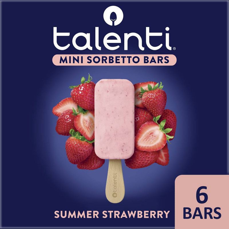 slide 1 of 7, Talenti Mini Sorbetto Fruit Bars Summer Strawberry with Real Fruit - Frozen - 11.1oz/6ct, 11.1 oz, 6 ct