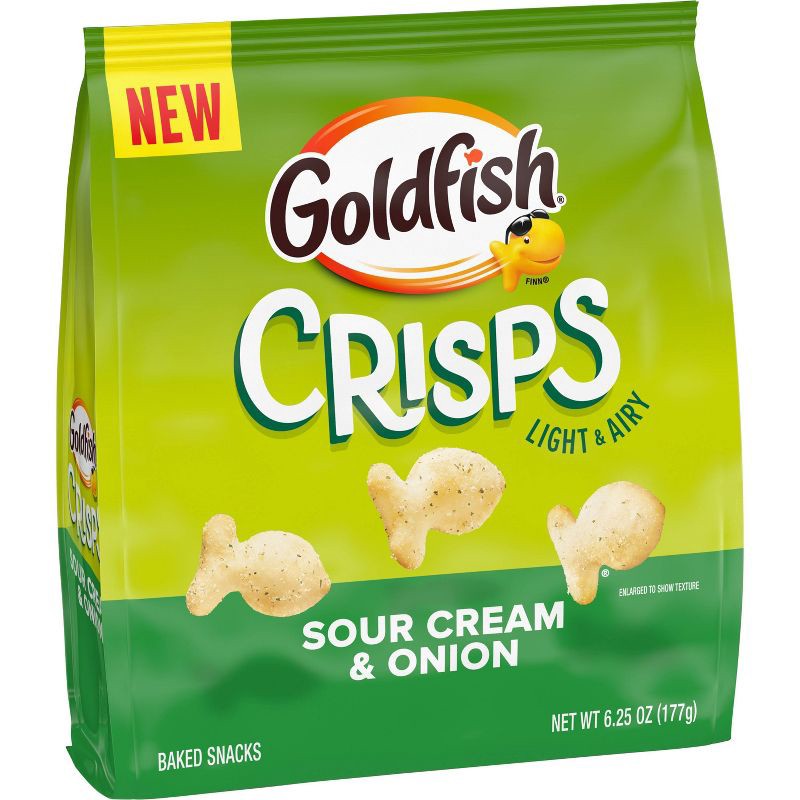 slide 11 of 12, Goldfish Crisps Sour Cream & Onion Baked Chip Crackers Bag - 6.25oz, 6.25 oz
