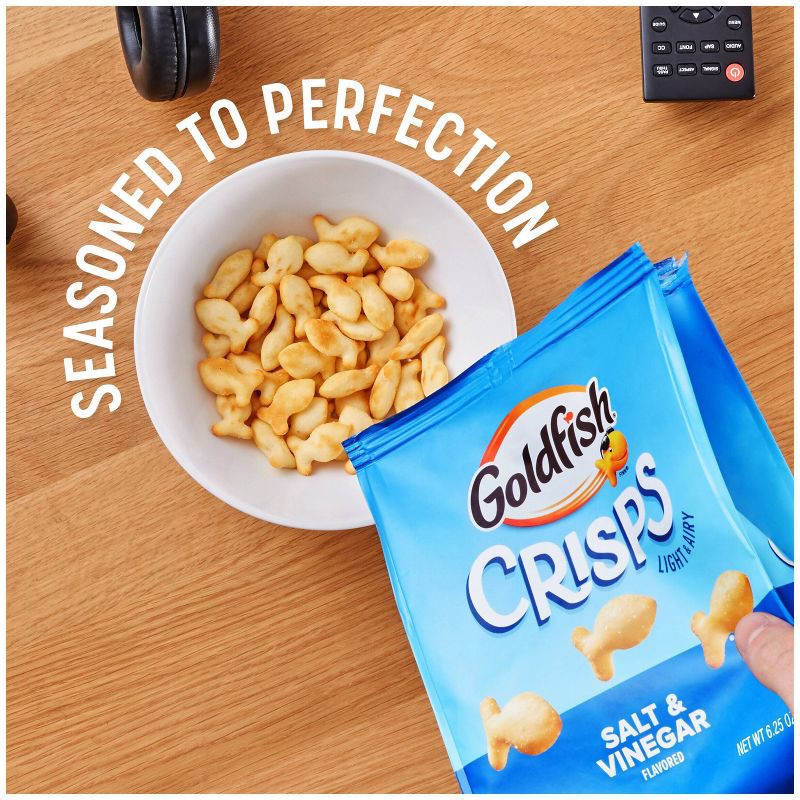 slide 7 of 11, Goldfish Crisps Salt & Vinegar Flavored Baked Chip Crackers Bag - 6.25oz, 6.25 oz