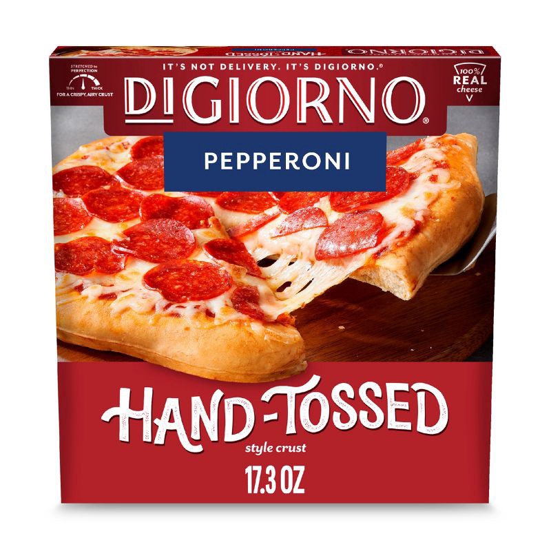 slide 1 of 9, DiGiorno Hand Tossed Style Pepperoni Frozen Pizza - 17.3oz, 17.3 oz