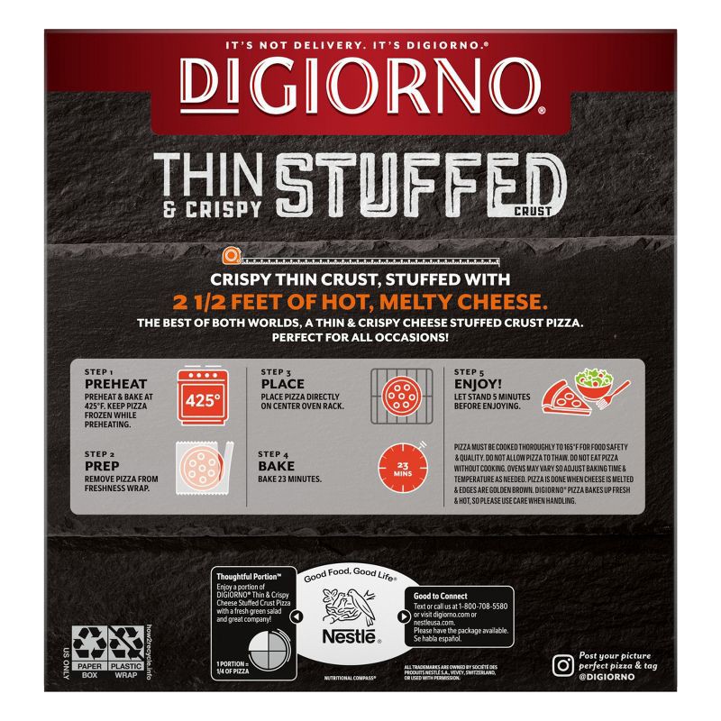 slide 2 of 14, DiGiorno Thin & Crispy Stuffed Crust Margherita Frozen Pizza - 21oz, 21 oz