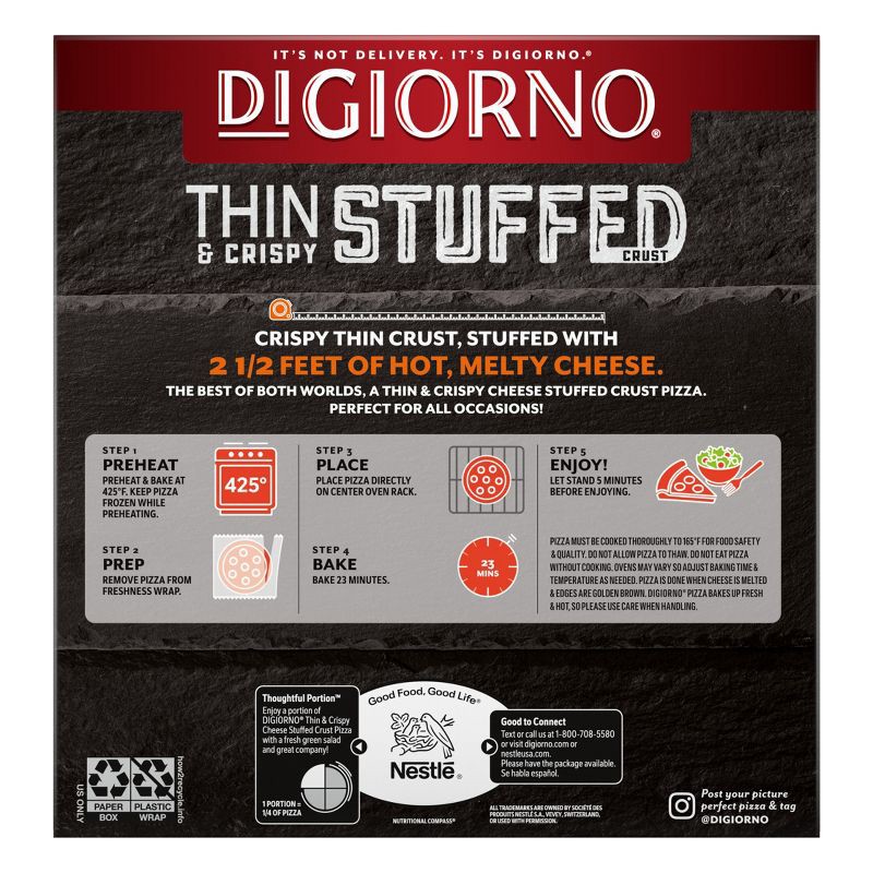 slide 11 of 14, DiGiorno Thin & Crispy Stuffed Crust Margherita Frozen Pizza - 21oz, 21 oz