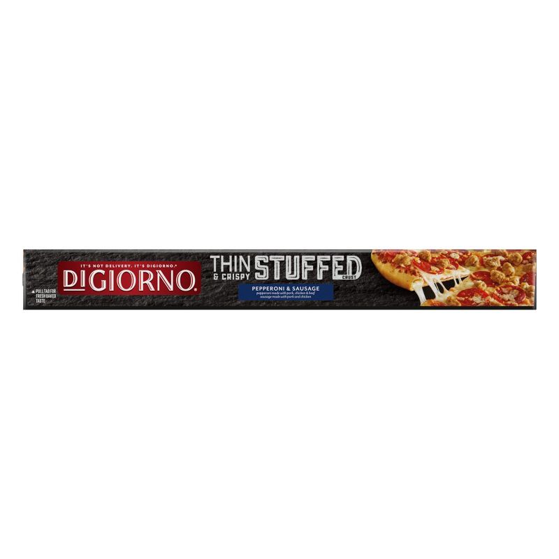 slide 4 of 15, DiGiorno Thin & Crispy Stuffed Crust Pepperoni & Sausage Frozen Pizza - 21.4oz, 21.4 oz