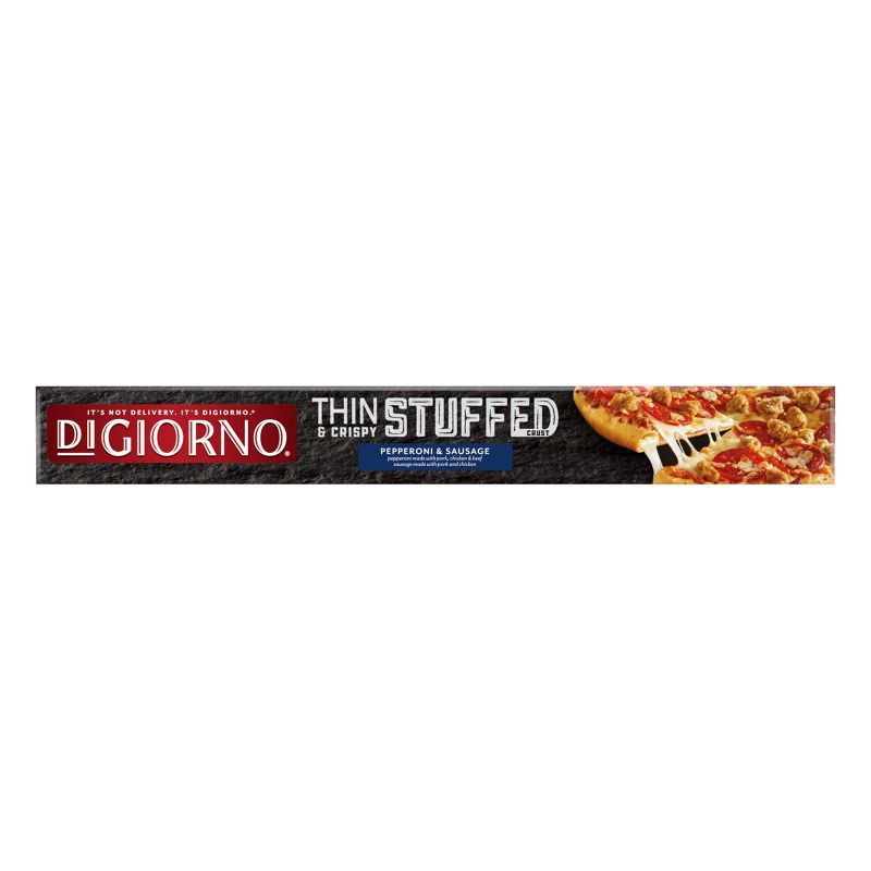 slide 6 of 15, DiGiorno Thin & Crispy Stuffed Crust Pepperoni & Sausage Frozen Pizza - 21.4oz, 21.4 oz