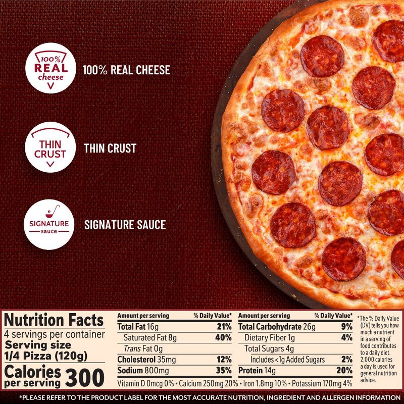 slide 6 of 9, DiGiorno Thin Crust Pepperoni Frozen Pizza - 16.9oz, 16.9 oz