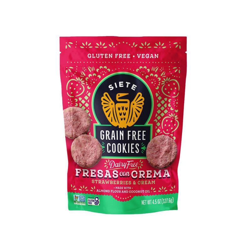 slide 1 of 6, Siete Strawberries & Cream Grain Free Cookies - 4.5oz, 4.5 oz