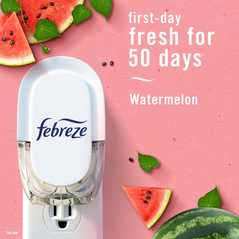 slide 4 of 9, Febreze Plug Triple Refill Air Freshener Sweet Watermelon Vine - 3ct, 3 ct