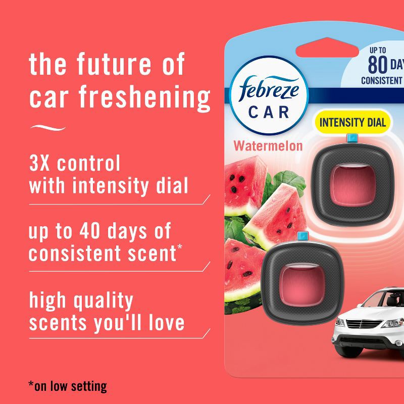 slide 2 of 12, Febreze Car Air Freshener - Sweet Watermelon Vine - 2ct, 2 ct