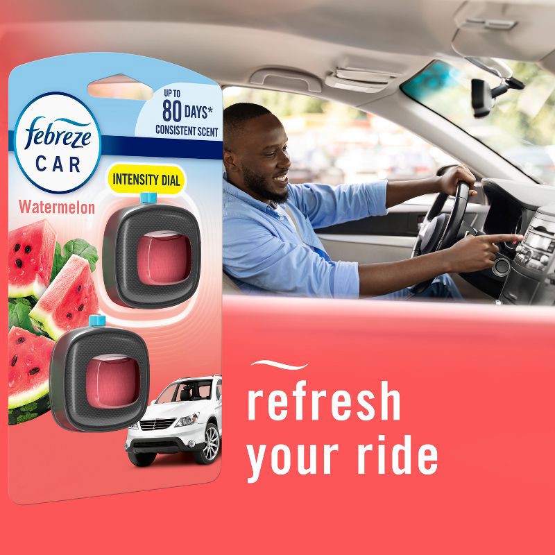 slide 6 of 12, Febreze Car Air Freshener - Sweet Watermelon Vine - 2ct, 2 ct