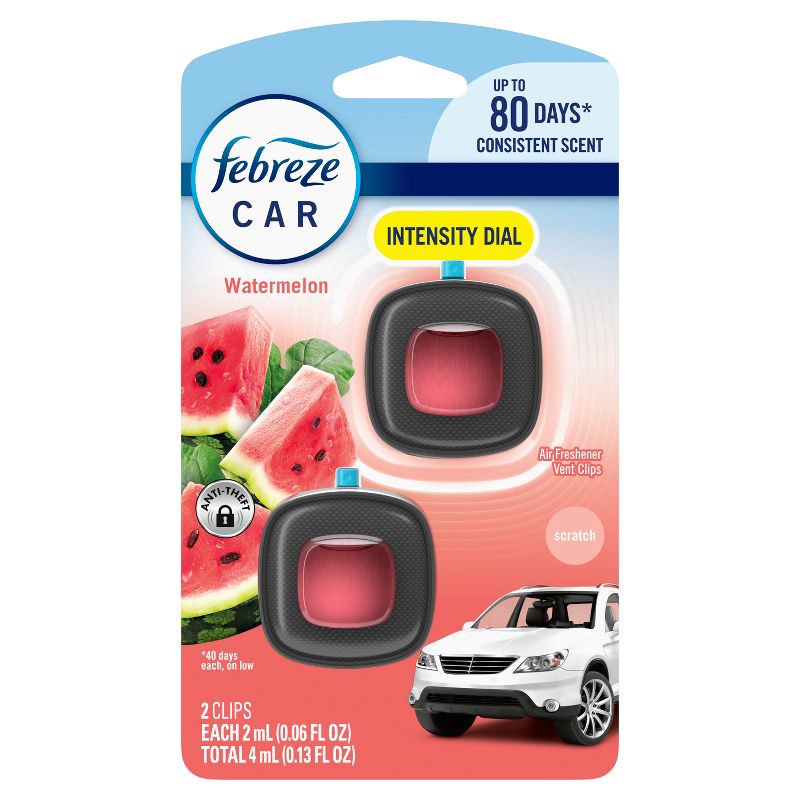 slide 8 of 12, Febreze Car Air Freshener - Sweet Watermelon Vine - 2ct, 2 ct