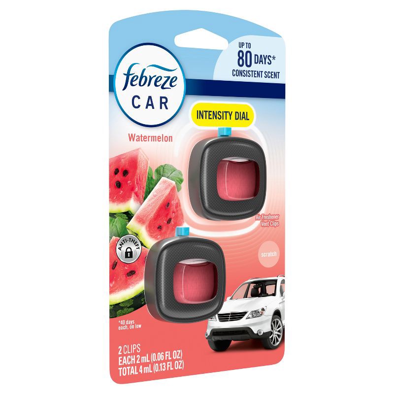 slide 9 of 12, Febreze Car Air Freshener - Sweet Watermelon Vine - 2ct, 2 ct