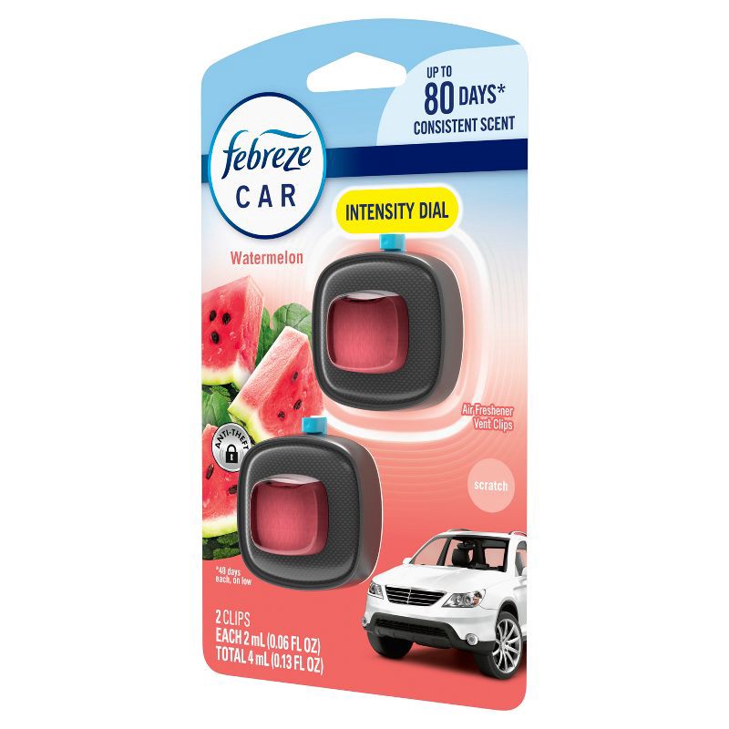 slide 10 of 12, Febreze Car Air Freshener - Sweet Watermelon Vine - 2ct, 2 ct