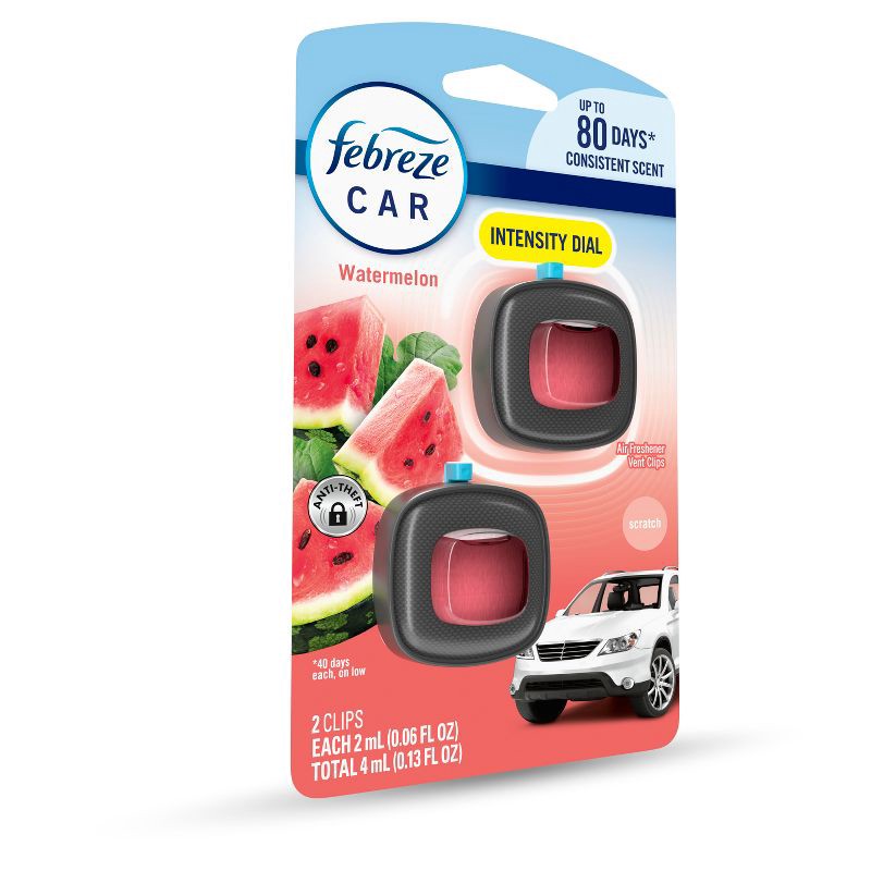 slide 11 of 12, Febreze Car Air Freshener - Sweet Watermelon Vine - 2ct, 2 ct