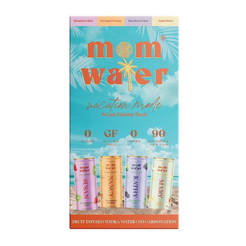 slide 4 of 12, Mom Water - Vacation Mode Variety Pack 8pk/355ml Cans, 8 ct, 355 ml