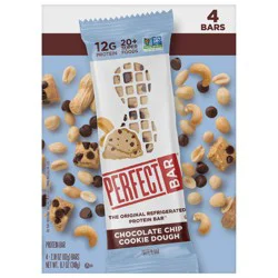 Perfect Bar Gluten-Free Chocolate Chip Cookie Dough Protein Bar- 4 ct