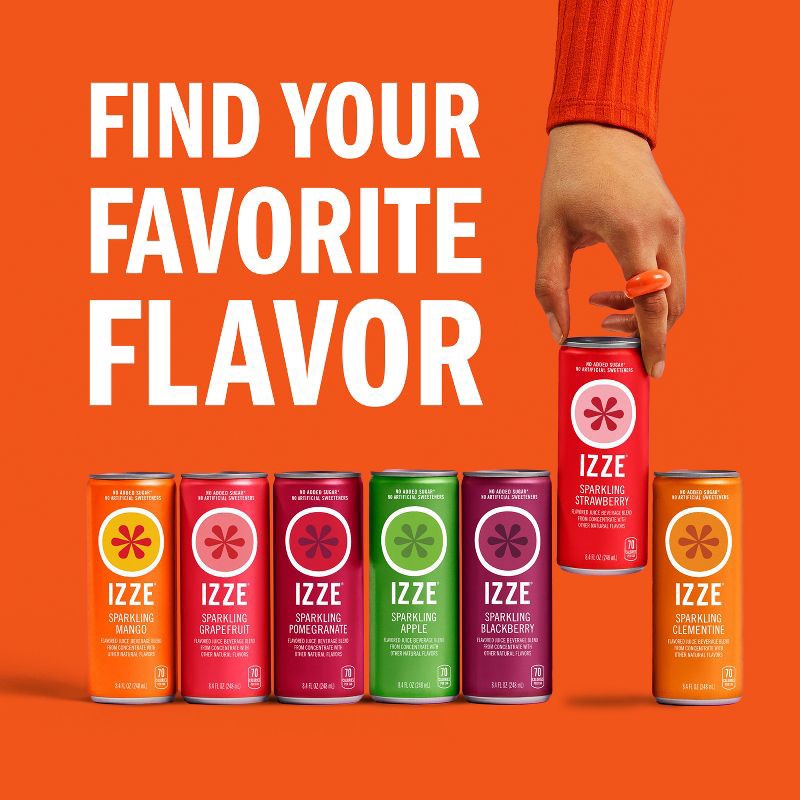 slide 6 of 8, IZZE Mango Sparkling Juice - 6pk/8.4 fl oz Cans, 6 ct; 8.4 fl oz