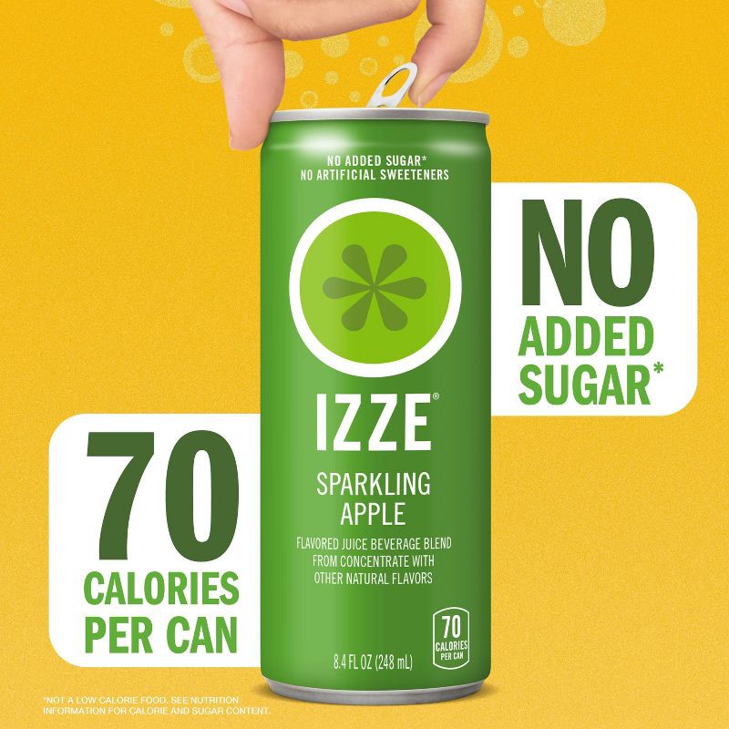 slide 5 of 9, IZZE Apple Sparkling Juice - 6pk/8.4 fl oz Cans, 6 ct; 8.4 fl oz