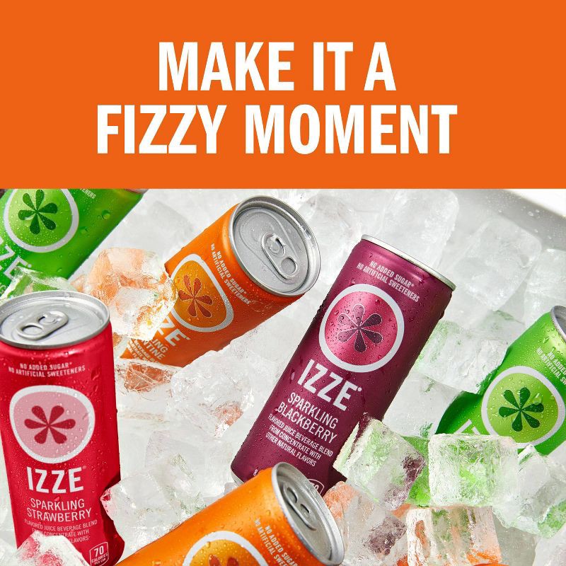 slide 7 of 11, IZZE Clementine Sparkling Juice - 6pk/8.4 fl oz Cans, 6 ct; 8.4 fl oz