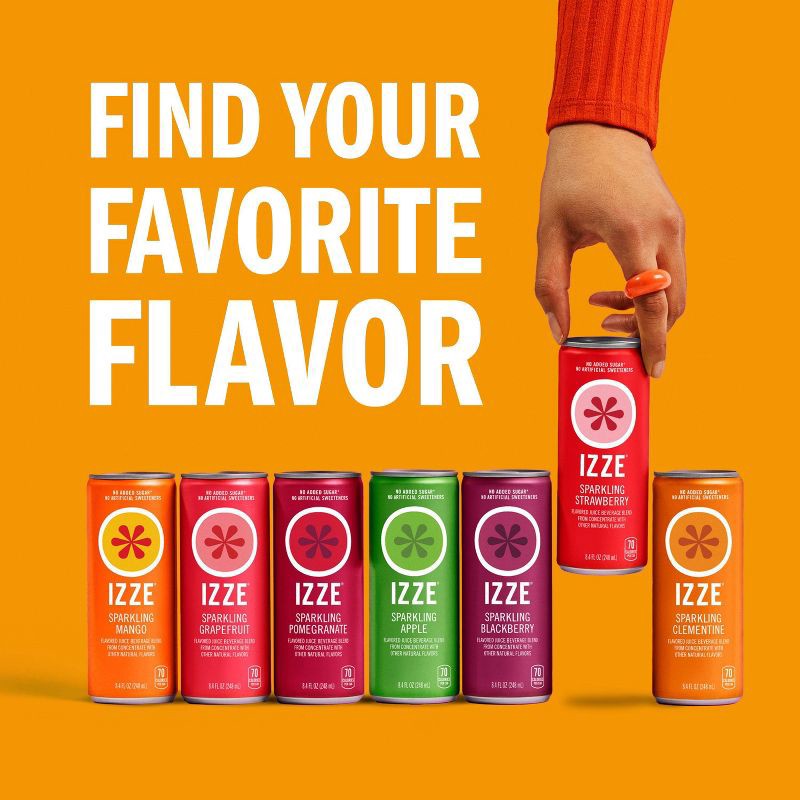 slide 7 of 8, IZZE Pineapple Sparkling Juice - 6pk/8.4 fl oz Cans, 6 ct; 8.4 fl oz