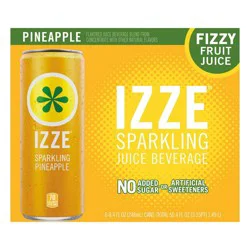IZZE Pineapple Sparkling Juice - 6pk/8.4 fl oz Cans