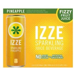 IZZE Pineapple Sparkling Juice - 6pk/8.4 fl oz Cans