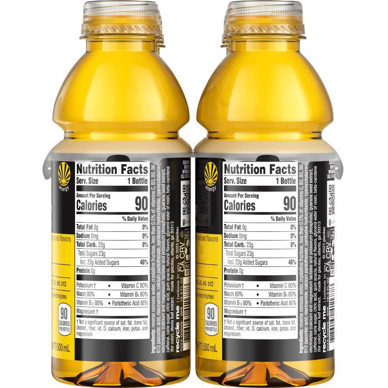 slide 4 of 6, Vitamin Water Vitaminwater Energy - 6pk/16.9 fl oz Bottle, 6 ct; 16.9 fl oz