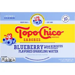 Topo Chico Sabores Blueberry Hibiscus Sparkling Water - 8pk/12 fl oz Cans