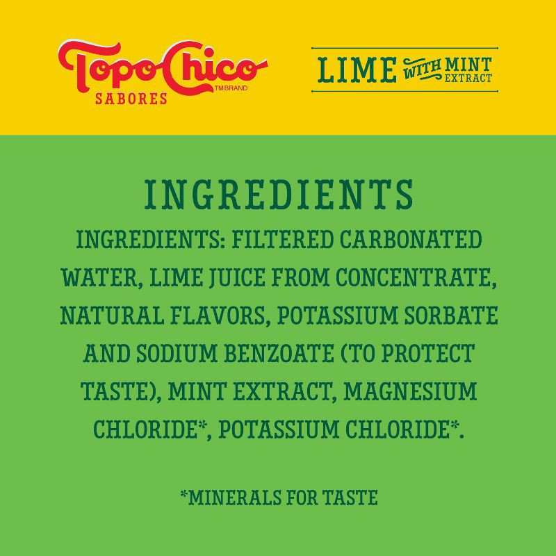 slide 3 of 8, Topo Chico Sabores Lime Mint Sparkling Water - 8pk/12 fl oz Cans, 8 ct; 12 fl oz