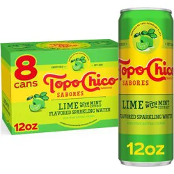 Topo Chico Sabores Lime Mint Sparkling Water - 8pk/12 fl oz Cans
