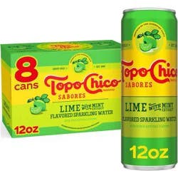 Topo Chico Sabores Lime Mint Sparkling Water - 8pk/12 fl oz Cans
