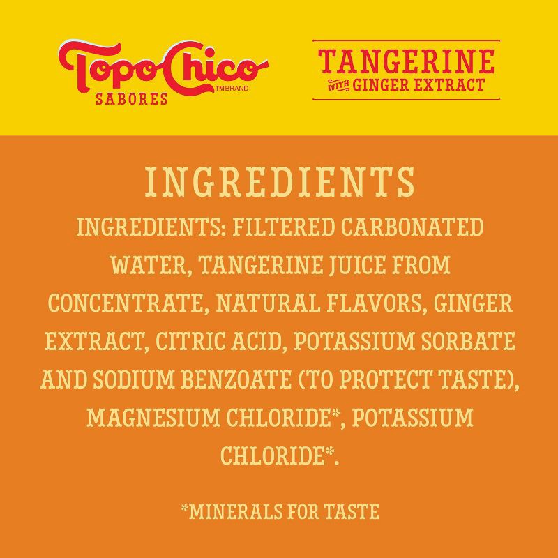 slide 3 of 7, Topo Chico Sabores Tangerine Ginger Sparkling Water - 8pk/12 fl oz Cans, 8 ct; 12 fl oz