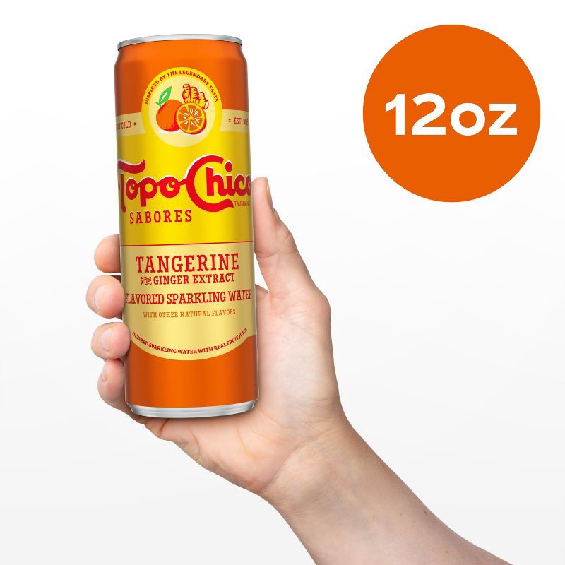 slide 6 of 8, Topo Chico Sabores Tangerine Ginger Sparkling Water - 8pk/12 fl oz Cans, 8 ct; 12 fl oz
