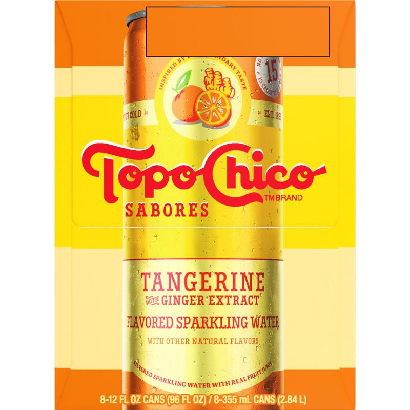 slide 7 of 7, Topo Chico Sabores Tangerine Ginger Sparkling Water - 8pk/12 fl oz Cans, 8 ct; 12 fl oz