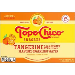 Topo Chico Sabores Tangerine Ginger Sparkling Water - 8pk/12 fl oz Cans