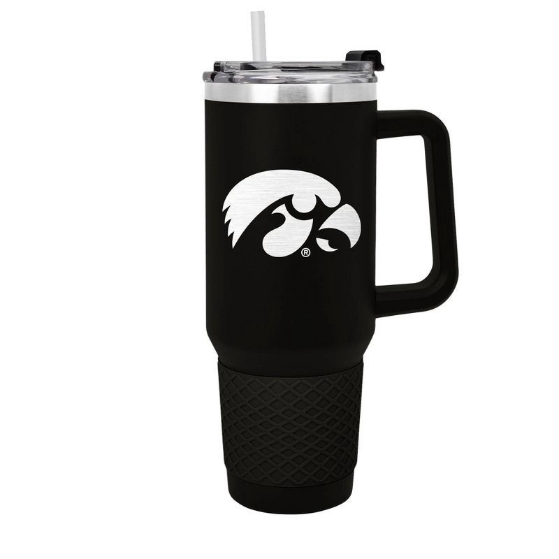 slide 1 of 4, NCAA Iowa Hawkeyes Colossus Travel Mug - 40oz: Stainless Steel, Silicone Grip, Straw, 40 oz