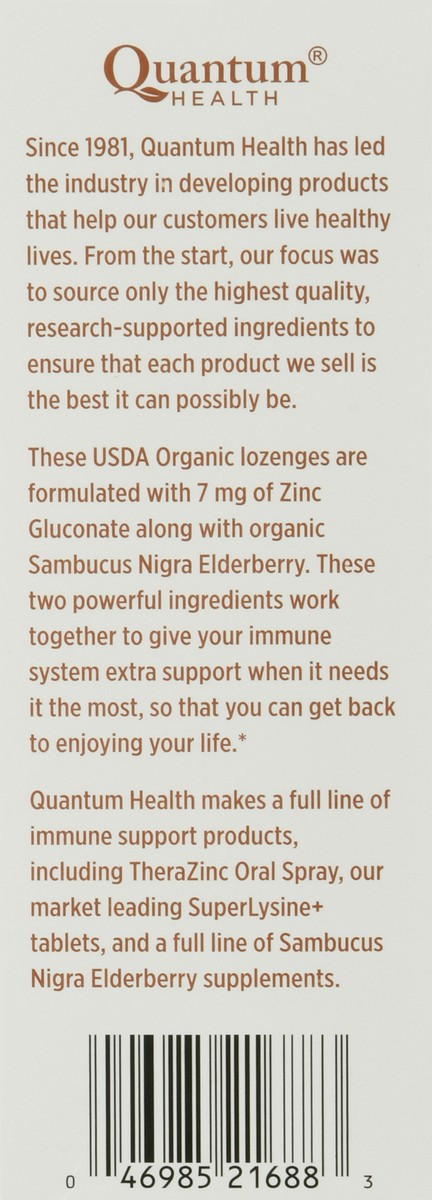 slide 5 of 9, Quantum Health Organic TheraZinc Elderberry Raspberry Immune Support Zinc Supplement Lozenges, 25 Ct, 25 ct