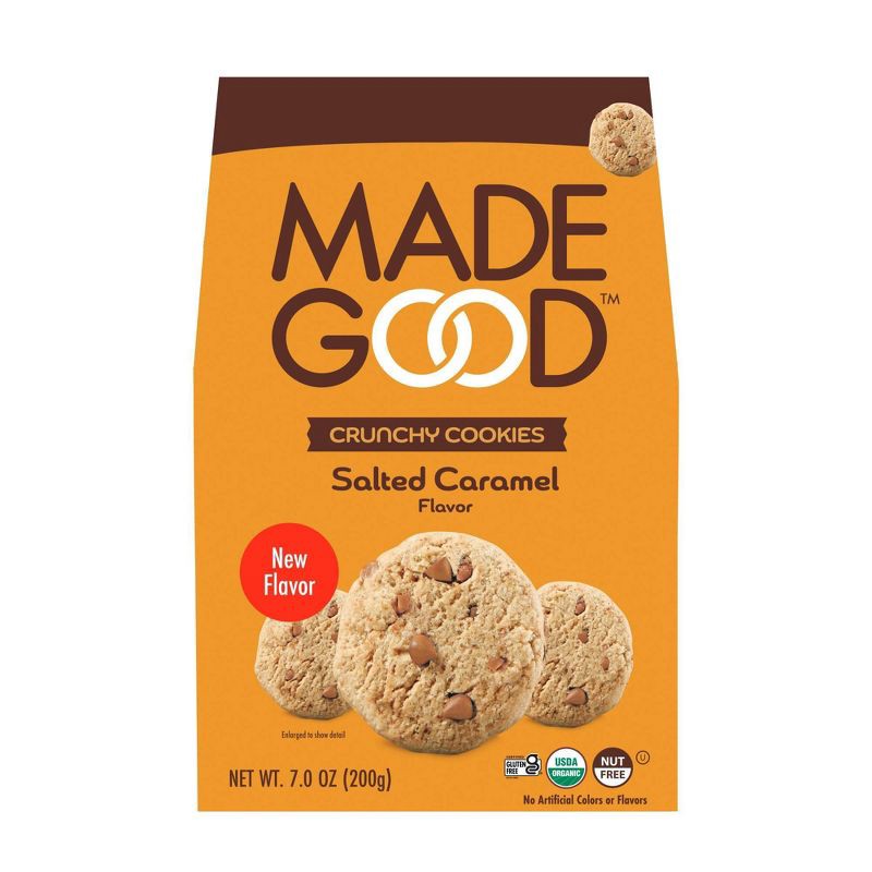 slide 1 of 10, MadeGood Organic Vegan Gluten Free Salted Caramel Cookies - 7oz, 7 oz