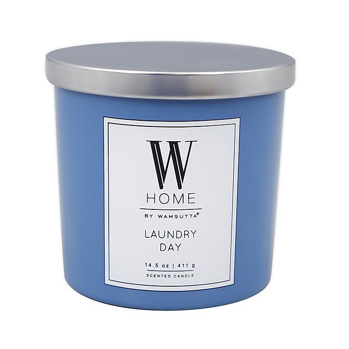 slide 1 of 1, W Home Laundry Day Tin Candle, 14 oz