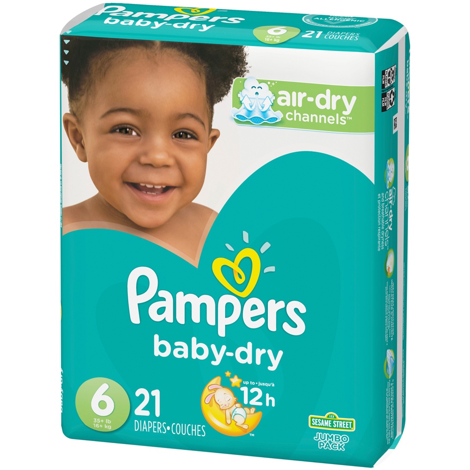 slide 3 of 3, Pampers Baby Dry Jumbo Size 6 Diapers, 21 ct