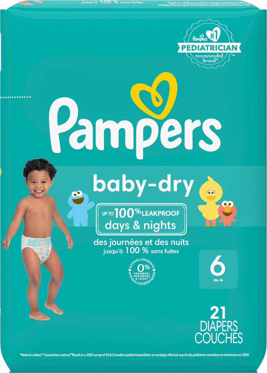slide 4 of 4, Pampers Baby Dry Diapers Size 6 21 Count, 21 ct