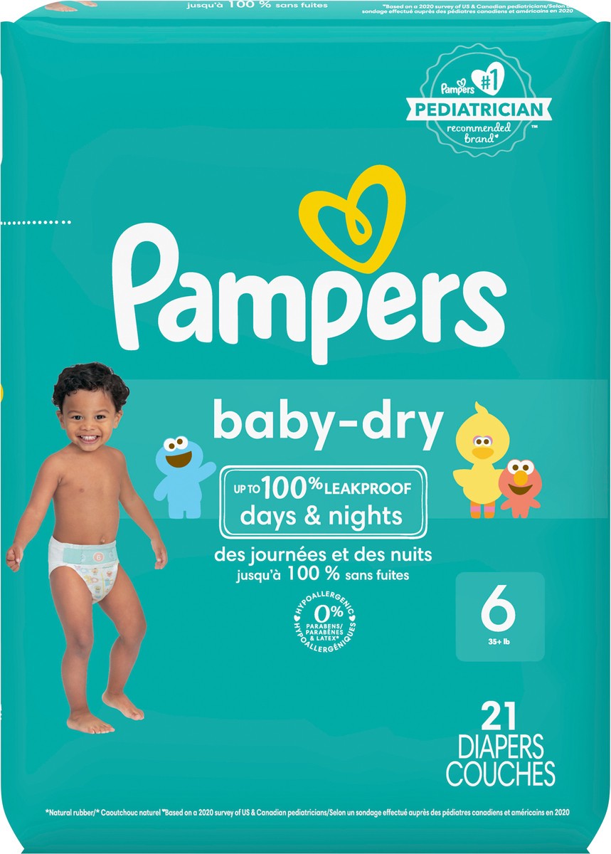 slide 2 of 4, Pampers Baby Dry Diapers Size 6 21 Count, 21 ct