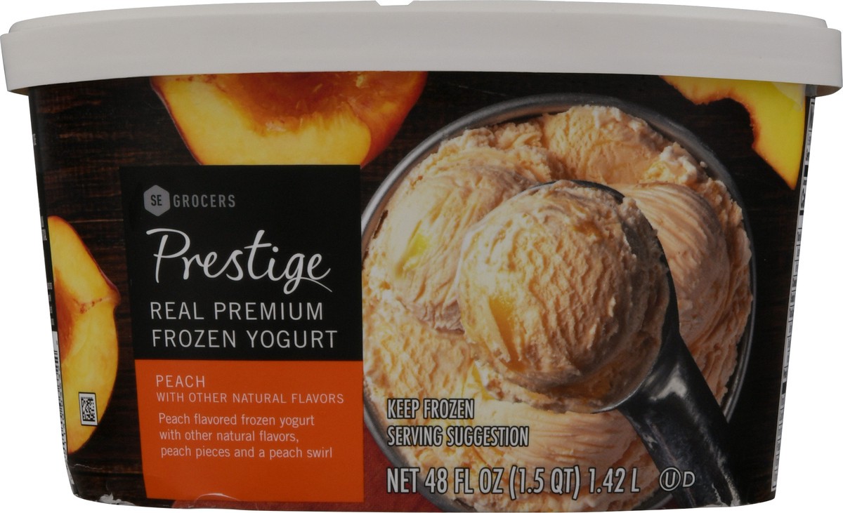 slide 6 of 9, SE Grocers Prestige Prestige Frozen Yogurt Peach, 48 oz
