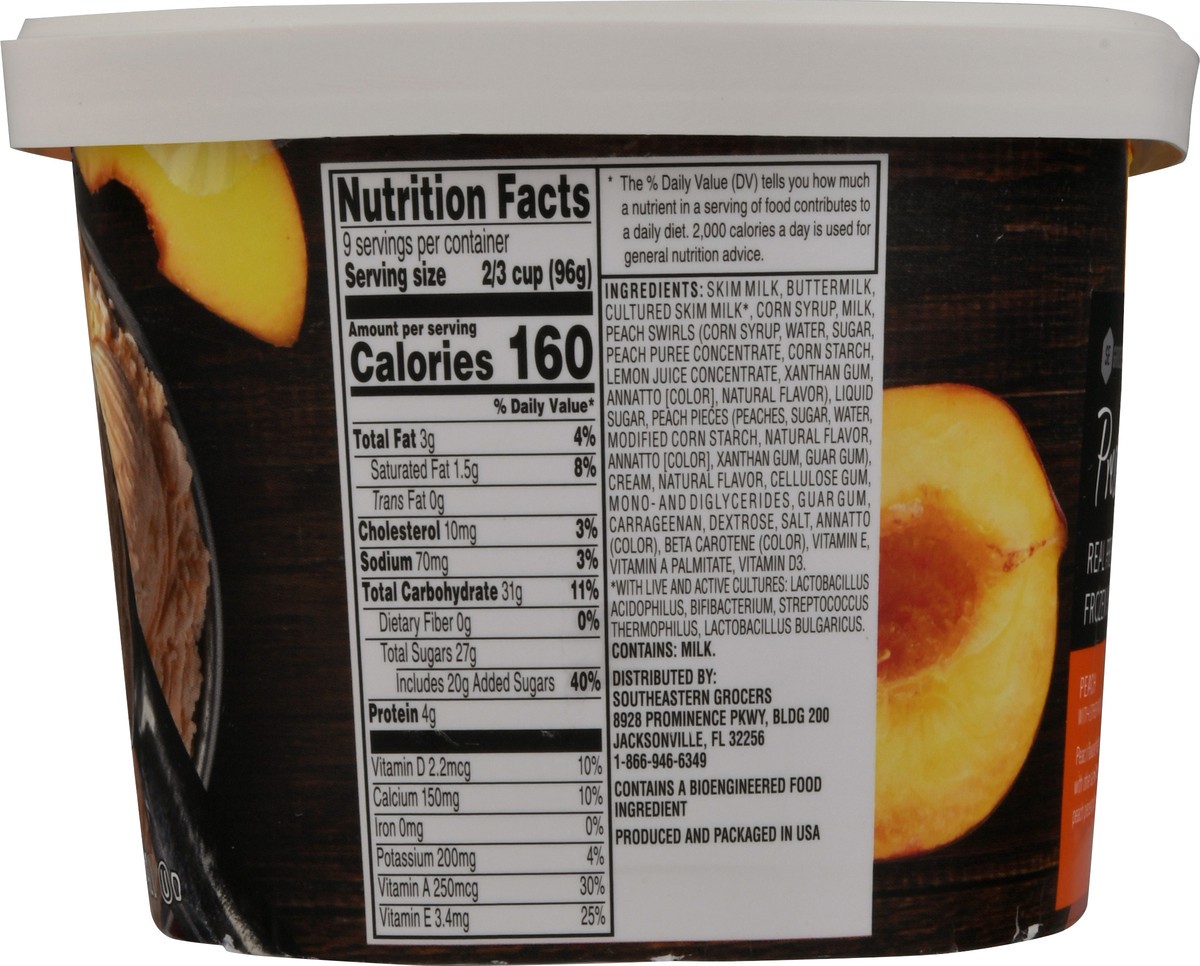 slide 9 of 9, SE Grocers Prestige Prestige Frozen Yogurt Peach, 48 oz