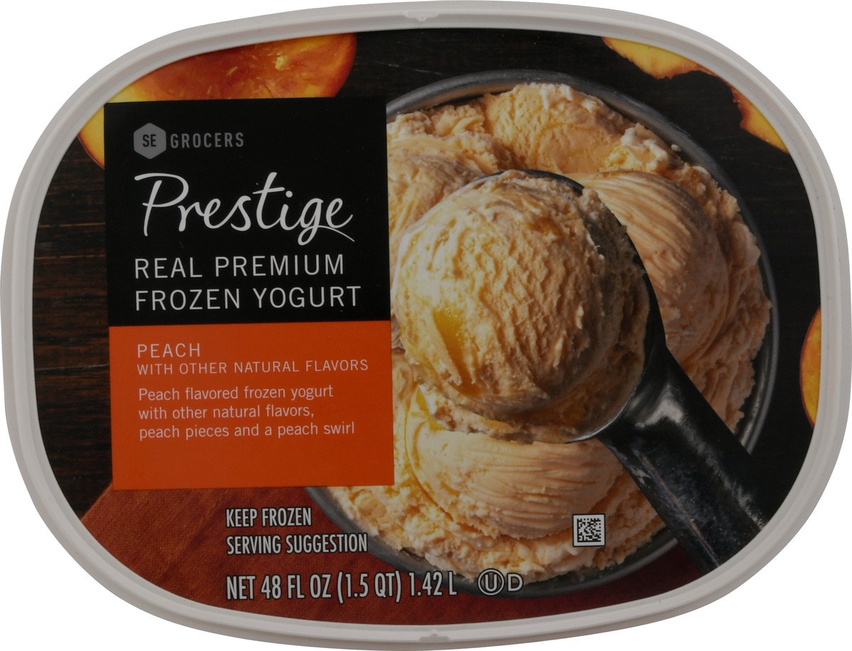 slide 7 of 9, SE Grocers Prestige Prestige Frozen Yogurt Peach, 48 oz
