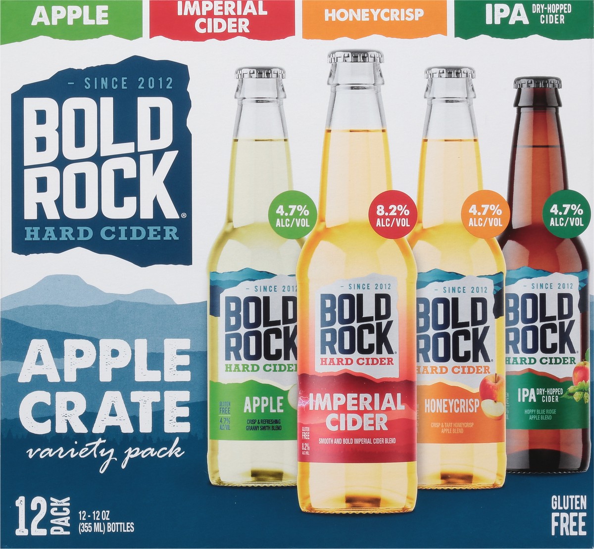slide 6 of 9, Bold Rock Imperial Crate Hard Cider Variety 12pk Btl, 12 ct; 12 oz